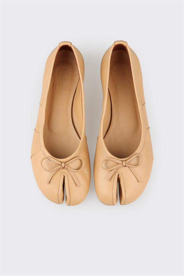 Naturel deri kadın babet, ofis stili için - Elle Shoes