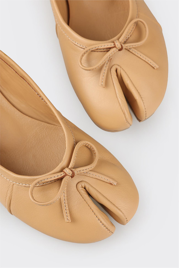 Naturel deri kadın babet, ofis stili için - Elle Shoes