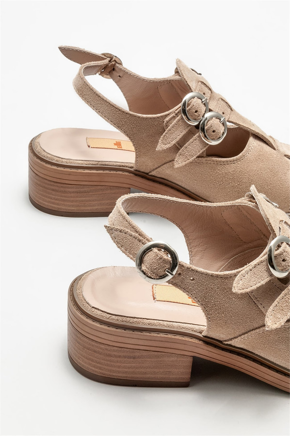 Naturel deri kadın günlük ayakkabı, günlük kullanım için - Elle Shoes
