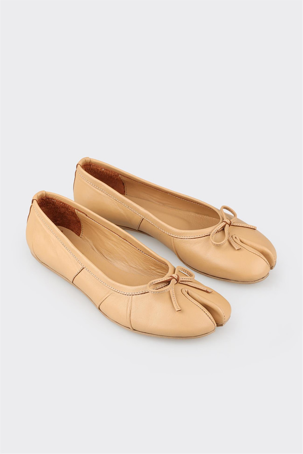 Naturel deri kadın babet, ofis stili için - Elle Shoes