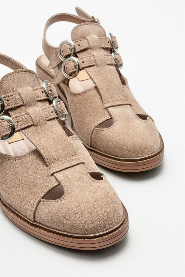 Naturel deri kadın günlük ayakkabı, günlük kullanım için - Elle Shoes