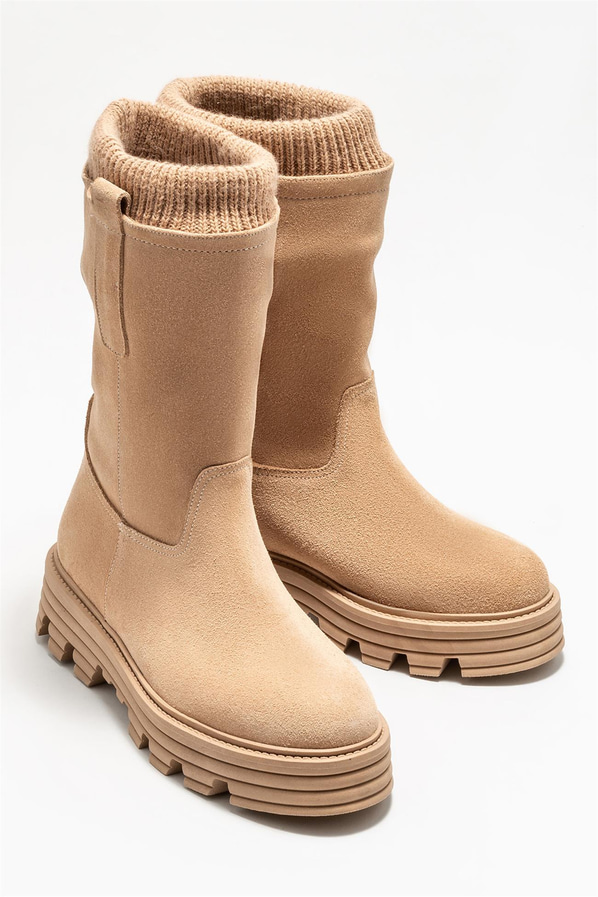 Naturel deri kadın bot, günlük kullanım için - Elle Shoes