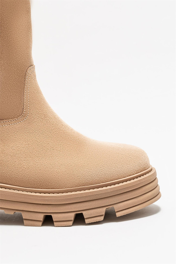 Naturel deri kadın bot, günlük kullanım için - Elle Shoes