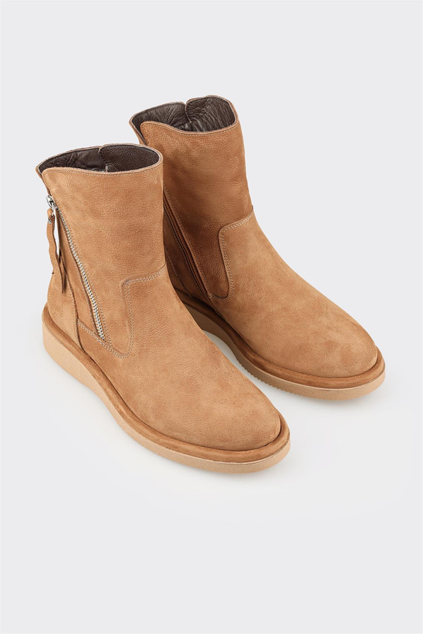 Naturel Deri Kadın Günlük Spor Bot