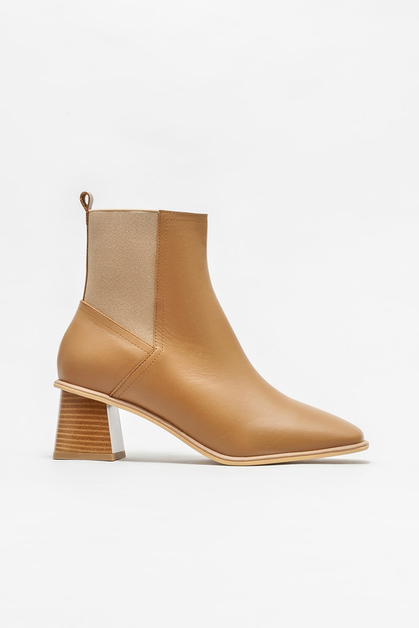 Naturel deri kadın klasik bot - Elle Shoes