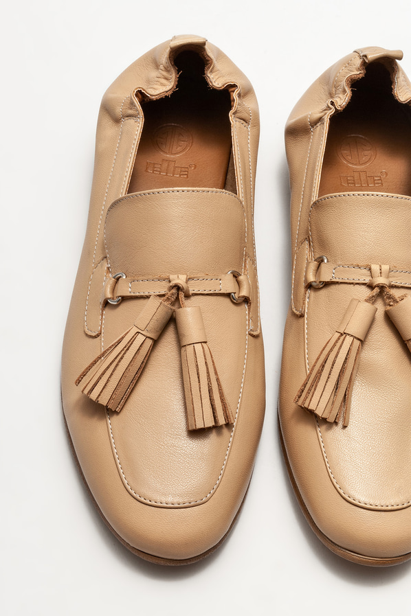Naturel deri kadın loafer - Elle Shoes