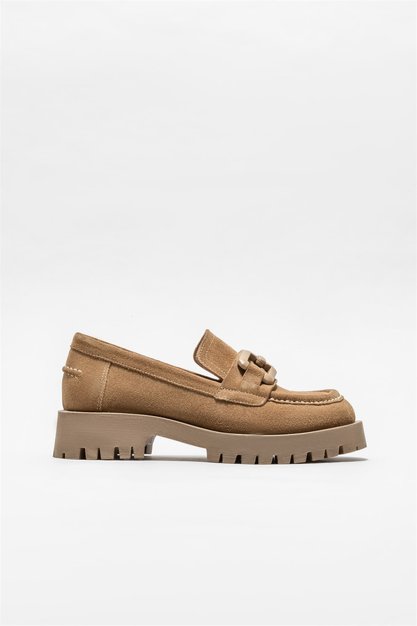 Naturel deri kadın loafer - Elle Shoes