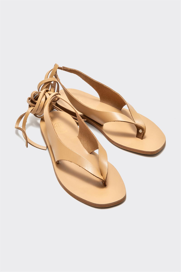 Naturel deri kadın sandalet - Elle Shoes