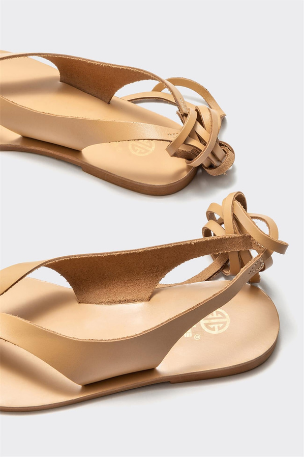 Naturel deri kadın sandalet - Elle Shoes