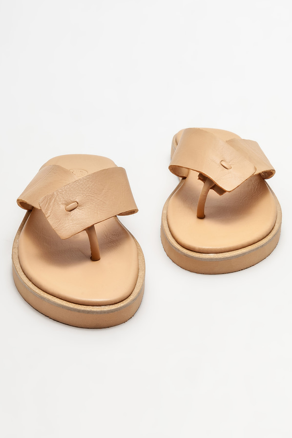 Naturel deri kadın terlik - Elle Shoes