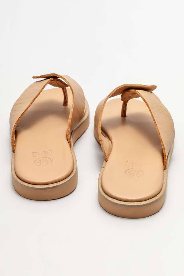 Naturel deri kadın terlik - Elle Shoes