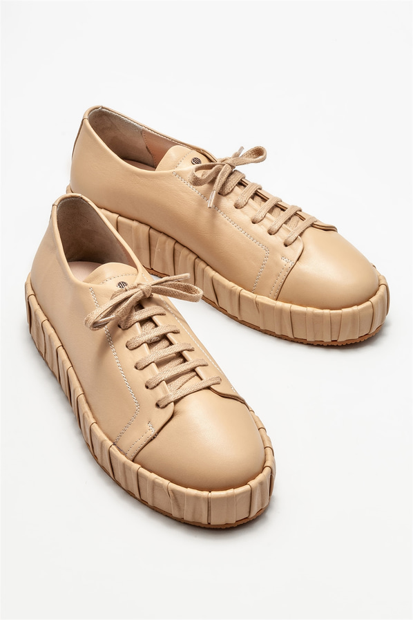 Naturel deri kadın spor ayakkabı - Elle Shoes