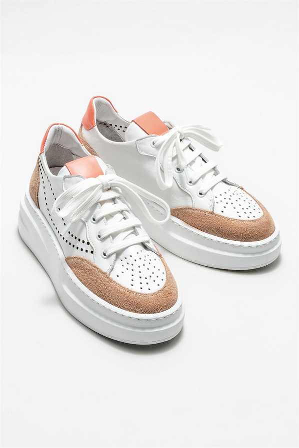 Naturel deri kadın sneaker - Elle Shoes
