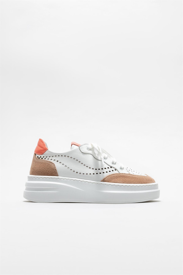 Naturel deri kadın sneaker - Elle Shoes