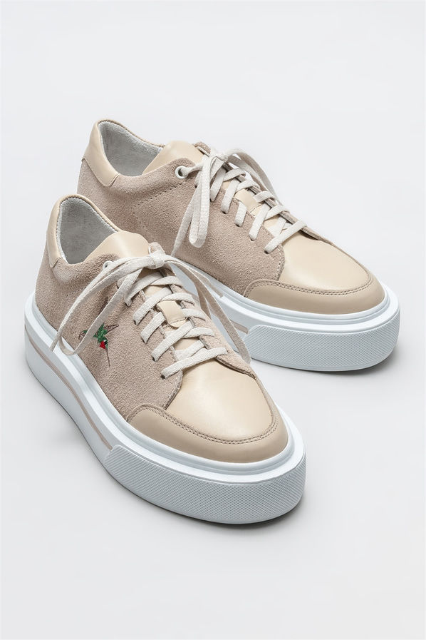Naturel deri kadın spor ayakkabı - Elle Shoes