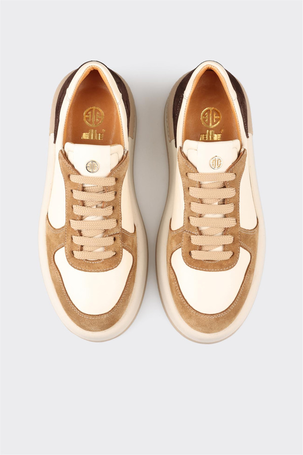 Naturel deri kadın sneaker - Elle Shoes