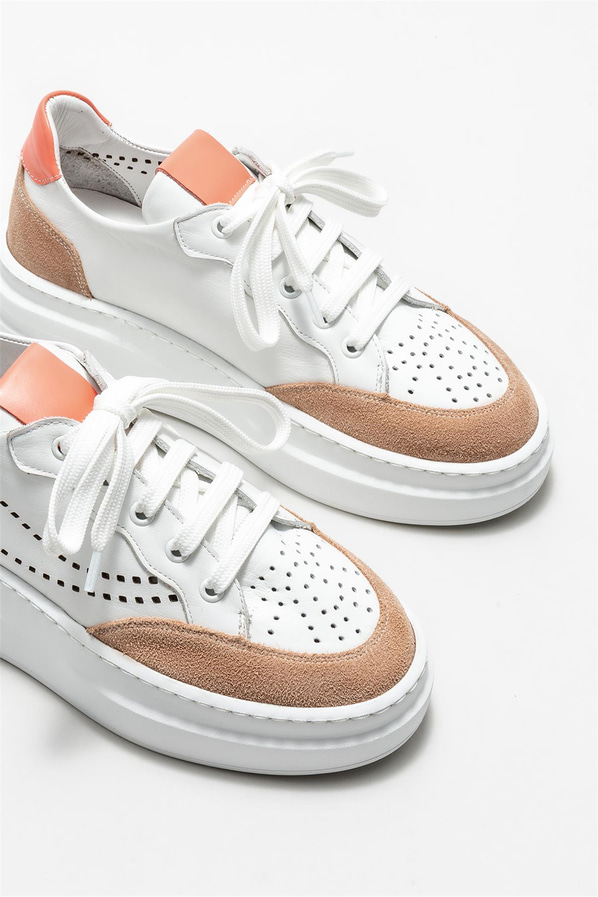 Naturel deri kadın sneaker - Elle Shoes