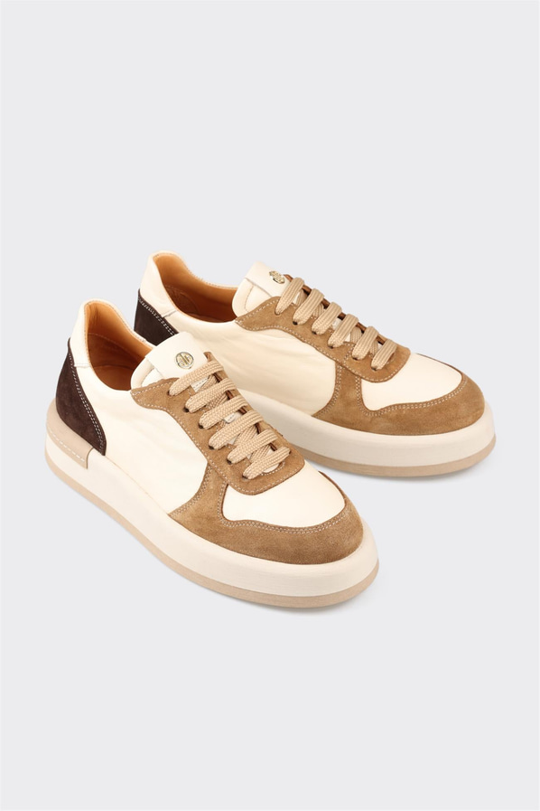 Naturel deri kadın sneaker - Elle Shoes