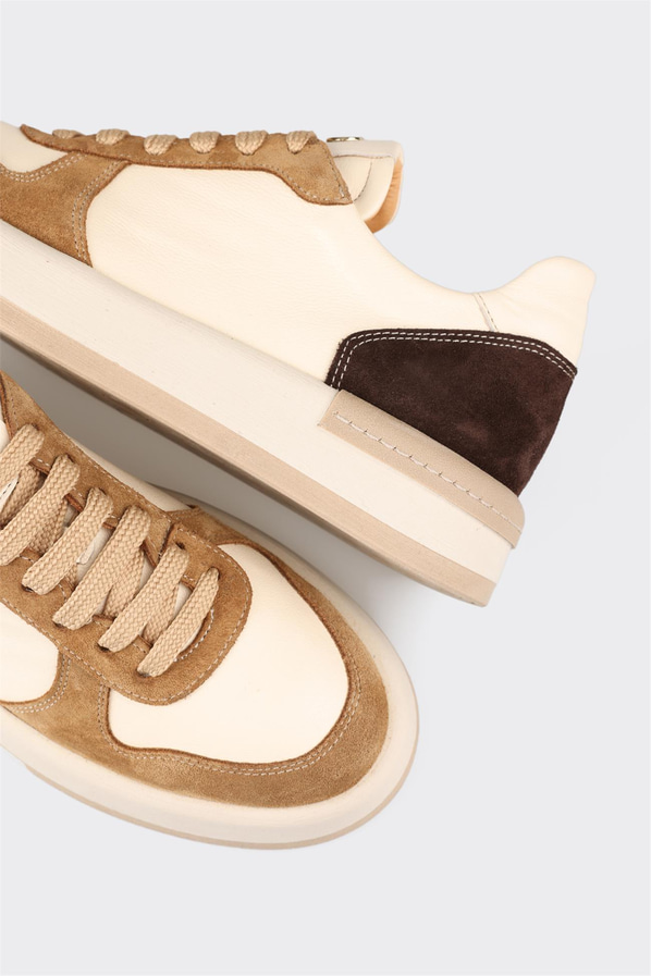 Naturel deri kadın sneaker - Elle Shoes