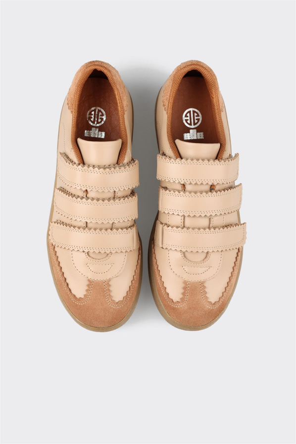 Naturel deri kadın sneaker, rahat kullanım için - Elle Shoes