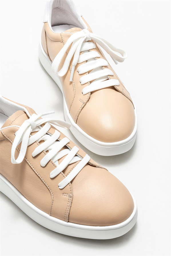 Naturel deri kadın sneaker - Elle Shoes