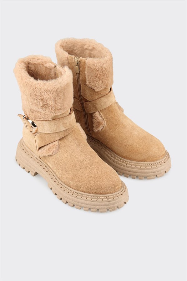 Naturel Deri Kadın Spor Bot