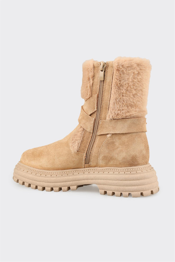 Naturel Deri Kadın Spor Bot