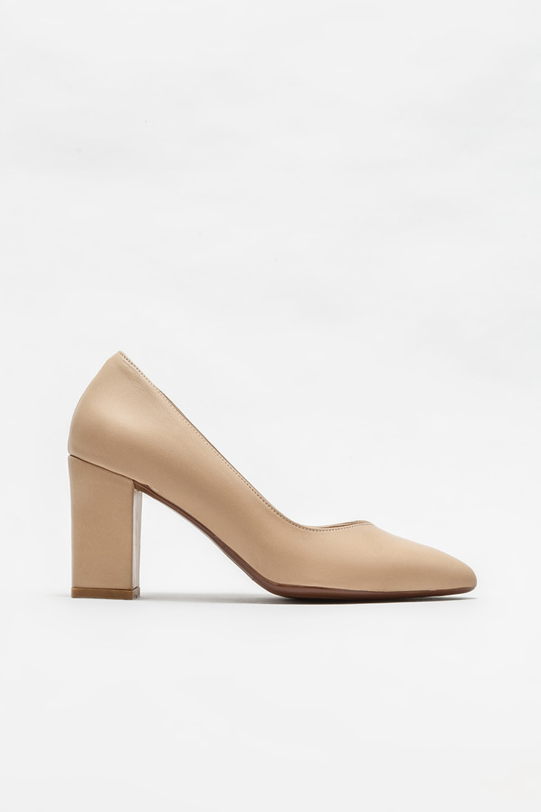 Naturel deri kadın stiletto - Elle Shoes