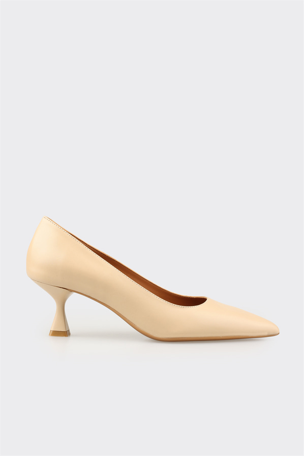 Naturel Deri Kadın Stiletto
