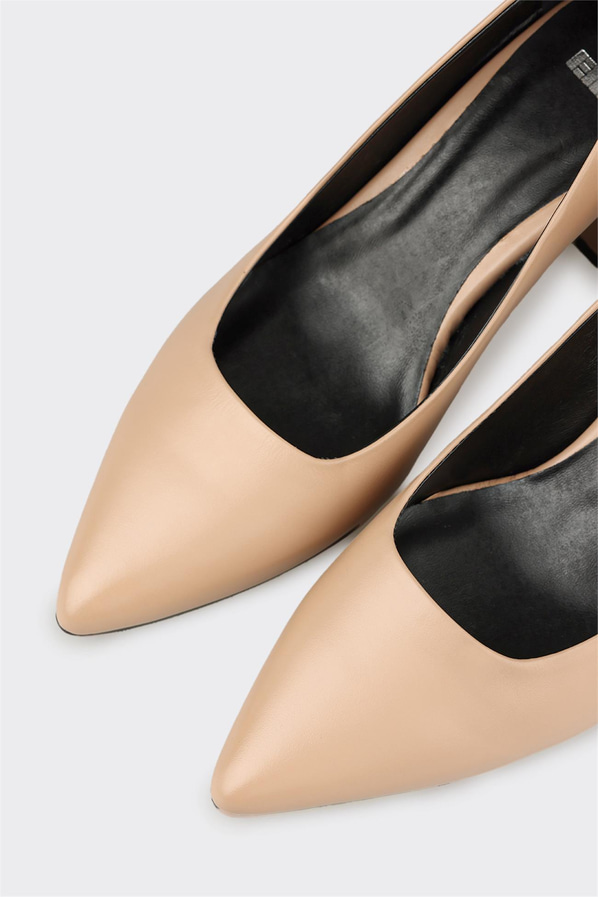 Naturel Deri Kadın Stiletto