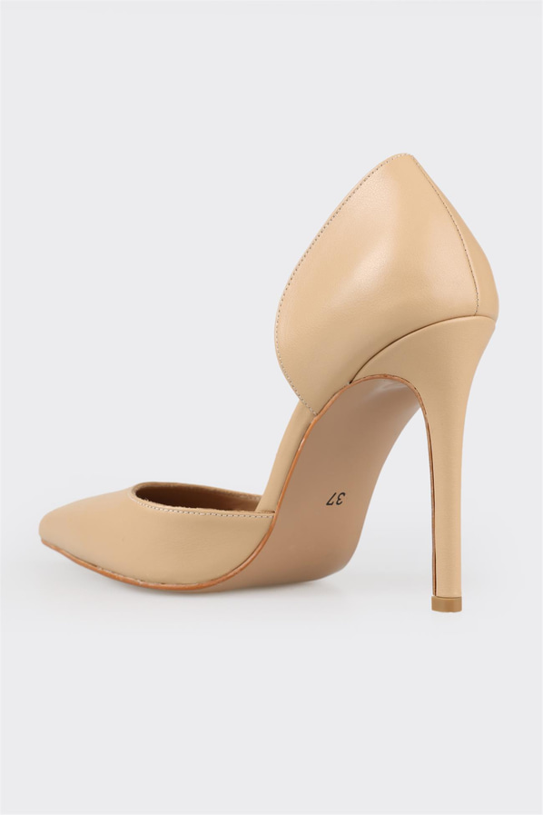 Naturel deri kadın stiletto - Elle Shoes