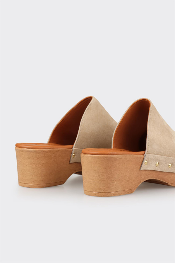 Naturel Deri Kadın Terlik