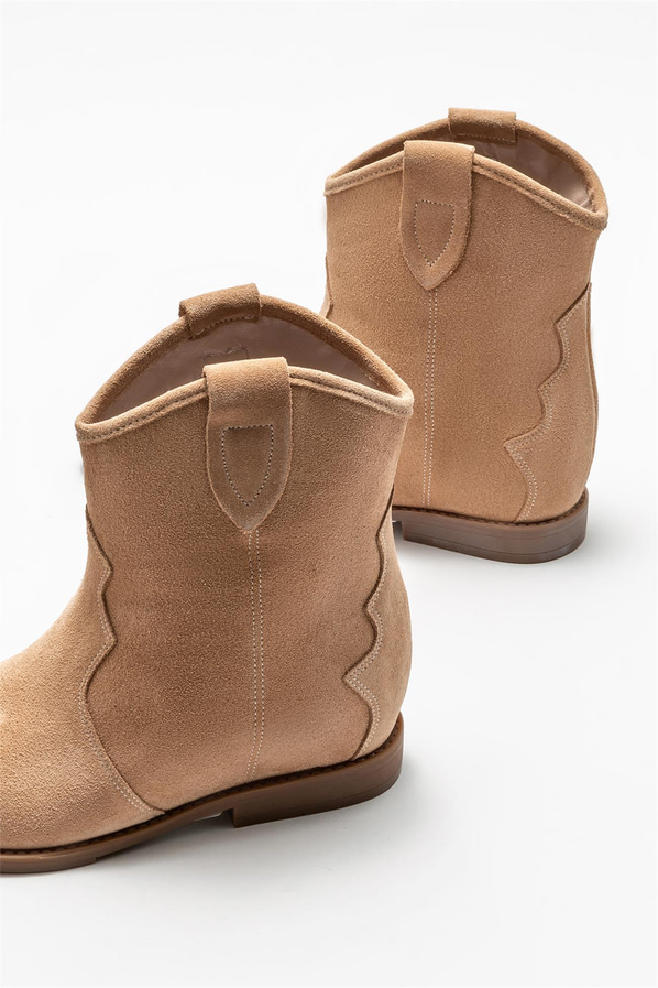 Naturel deri kadın bot - Elle Shoes