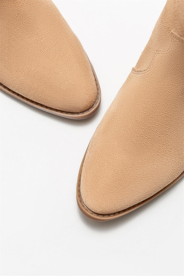 Naturel deri kadın bot - Elle Shoes