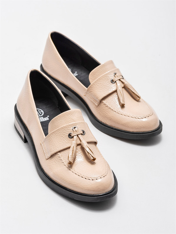Naturel düz kadın ayakkabı - Elle Shoes
