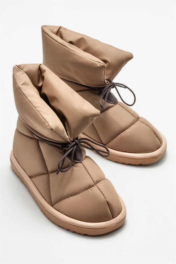 Naturel düz kadın bot - Elle Shoes
