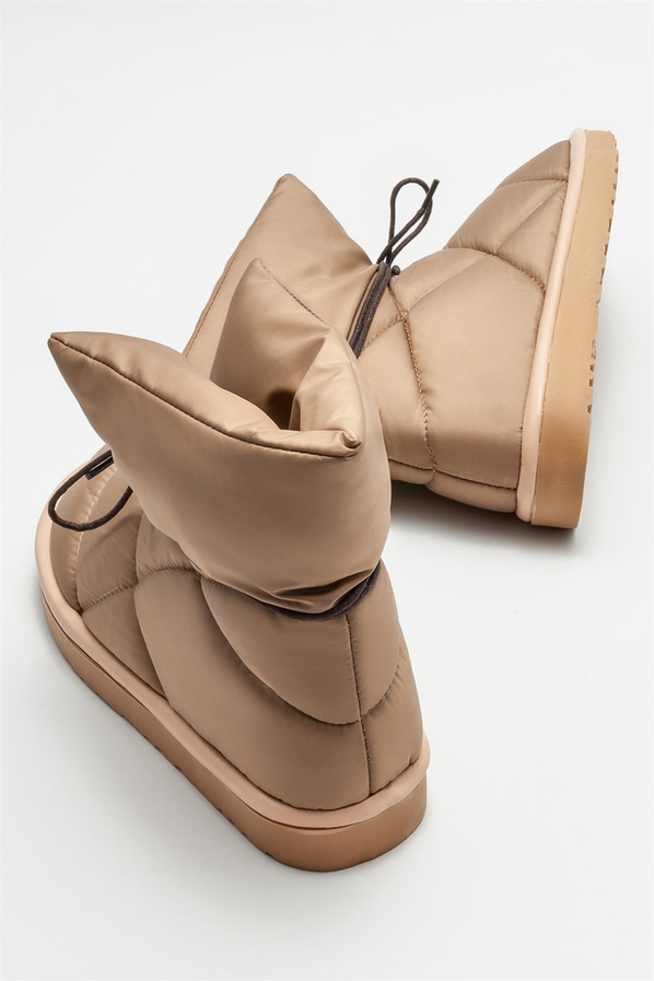 Naturel düz kadın bot - Elle Shoes