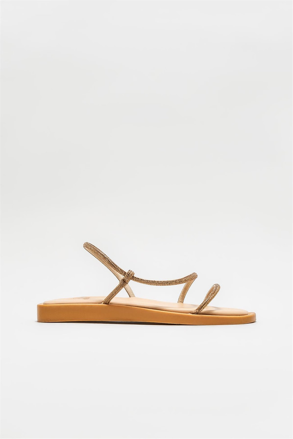 Naturel düz kadın sandalet - Elle Shoes