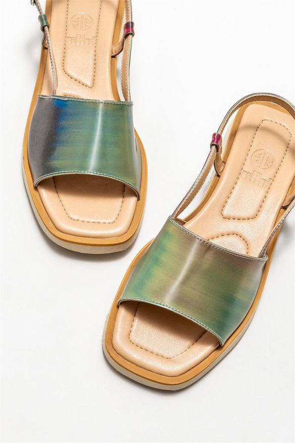 Naturel düz kadın sandalet - Elle Shoes