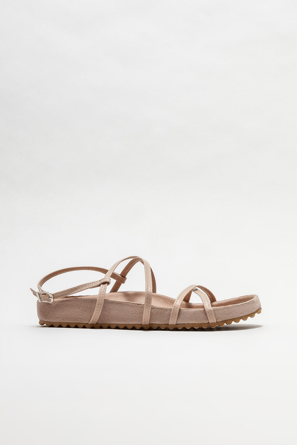Naturel düz kadın sandalet - Elle Shoes