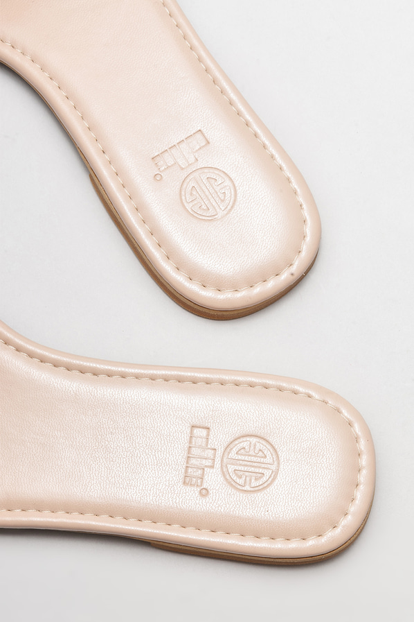 Naturel düz kadın terlik - Elle Shoes