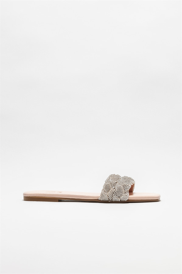 Naturel düz kadın terlik - Elle Shoes