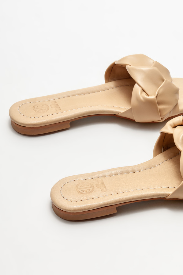 Naturel düz kadın terlik - Elle Shoes