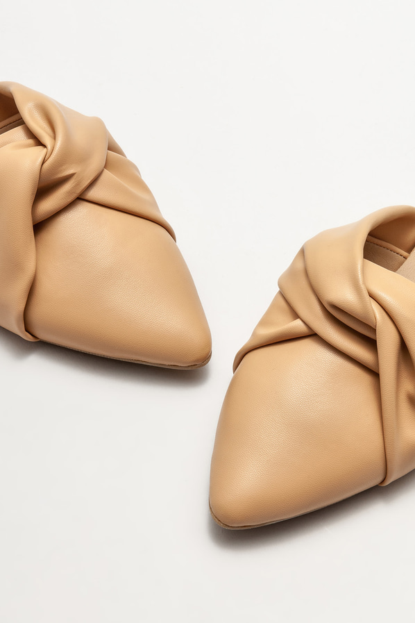 Naturel düz kadın terlik - Elle Shoes