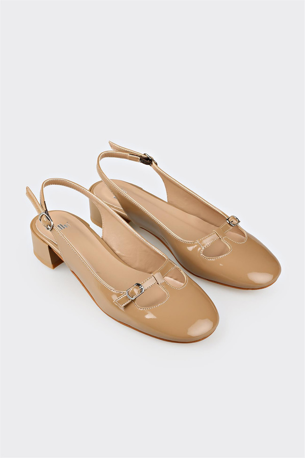 Naturel kadın düz ayakkabı, ofis stili için - Elle Shoes