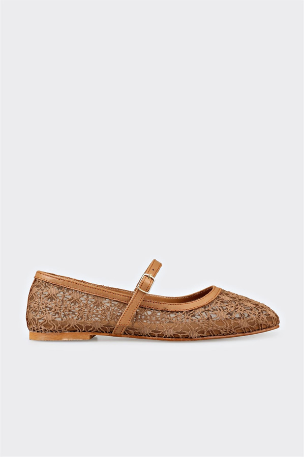 Naturel kadın babet, ofis stili için - Elle Shoes