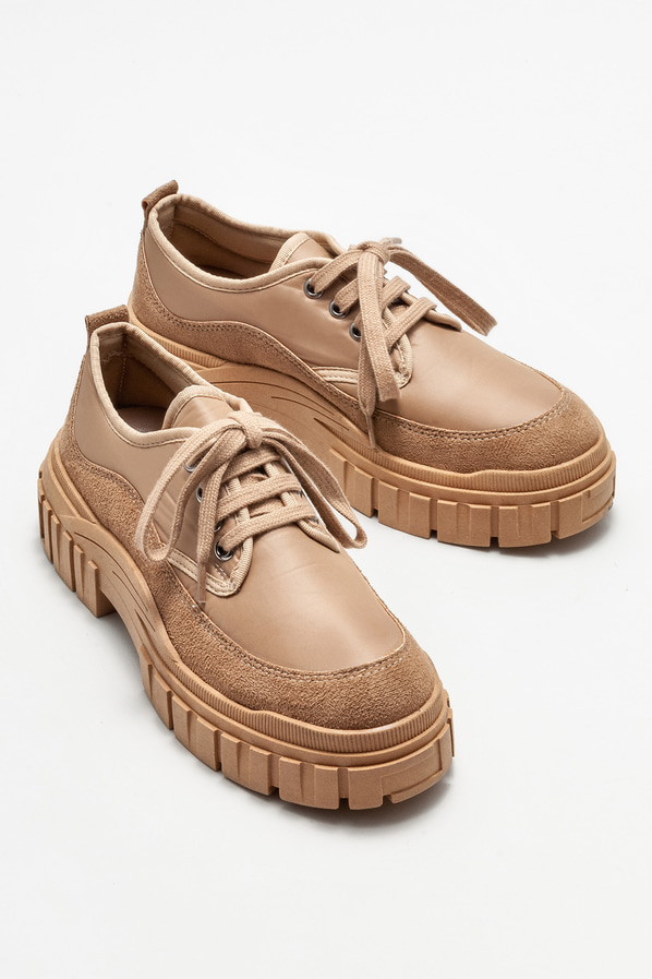 Naturel düz kadın ayakkabı, günlük kullanım için - Elle Shoes