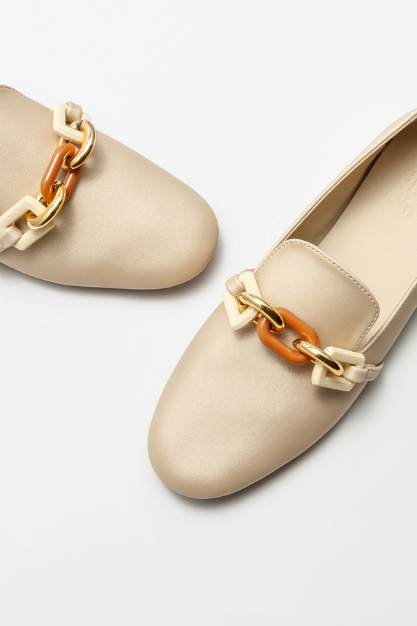 Naturel kadın loafer - Elle Shoes