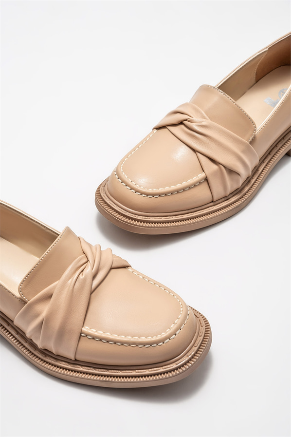 Naturel kadın loafer - Elle Shoes