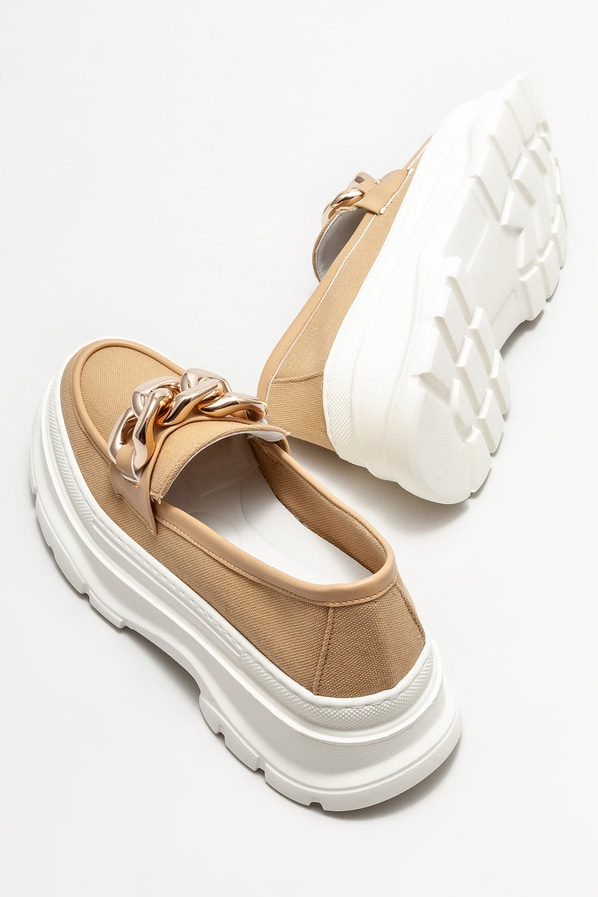 Naturel kadın loafer - Elle Shoes